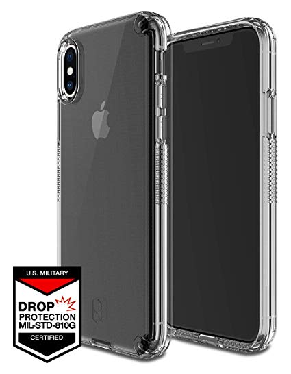 iPhone Xs MAX Case, PATCHWORKS [Level Vision Series]✔️Military Grade Certified✔️Impact Resistant✔️Wireless Charging Compatible✔️See-Through Back✔️Hybrid Material for Apple iPhone Xs MAX, Clear