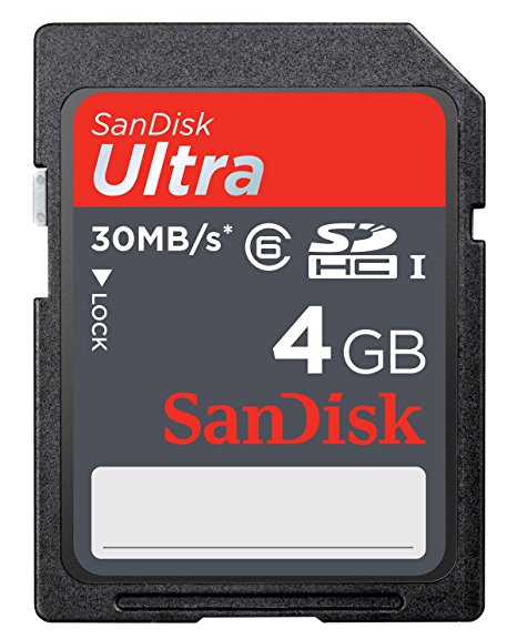 SanDisk Ultra 4GB SDHC Class 6 Flash Memory Card Speed Up To 30MB/s- SDSDH-004G-U46