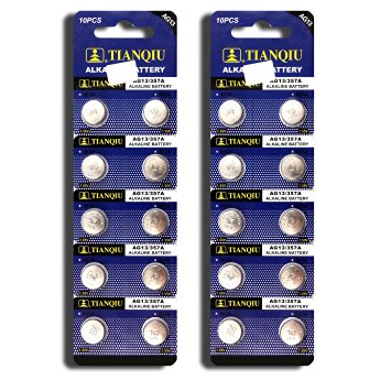 AG13 357A LR44 LR1154 A76 Button Cell Batteries [20-Pack]