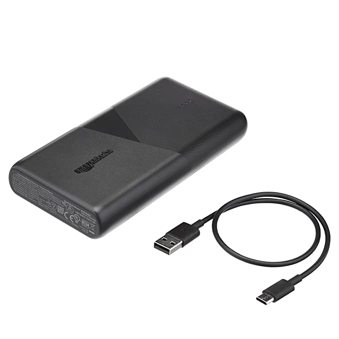 Amazon Basics – Powerbank, USB-C-Stromversorgung mit 18 W, USB-A-Port mit 12 W, 20.100 mAh