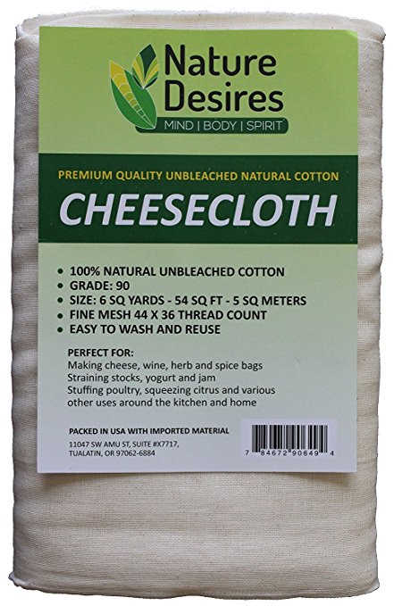 Cheesecloth :: Unbleached Grade 90 Natural Cotton Cheese Cloth