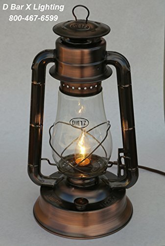 DX833-15-CPR - 15-inch Dietz Blizzard Electric Lantern Table Lamp - Copper Finish