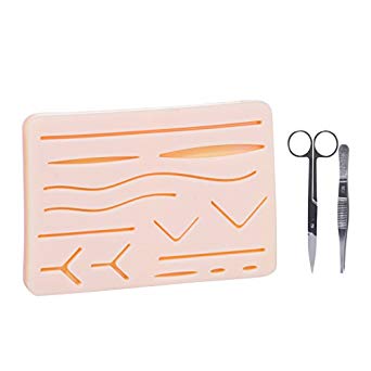 Premium Quality Suture Kit 7" x 5" Practice Suture Pad with Skin, Fat Muscle Layers - Mesh Under Skin for Super Durability Pre-Wounds for Medical/Veterinary Suture Practice for Medical Students Nurses