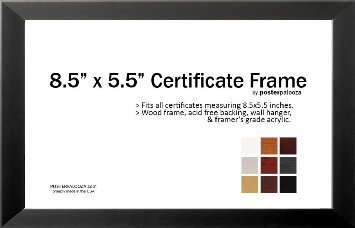 The Simple Things Certificate Wood Frame, Black