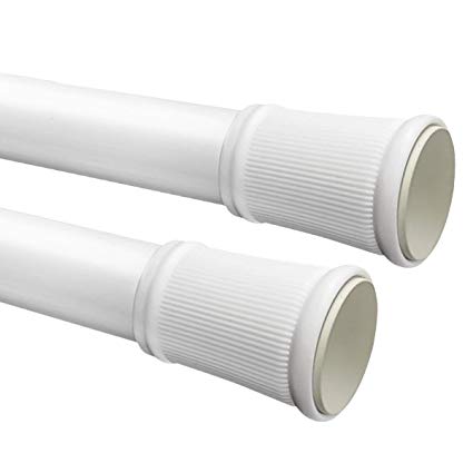 TOPSKY Shower Curtain Rod, 43-72", White (2 Pack)