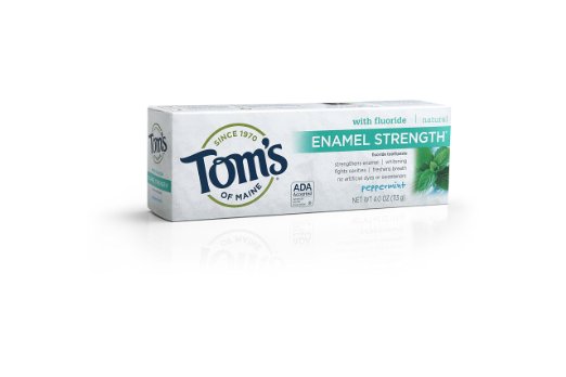 Tom's of Maine Enamel Strength Natural Toothpaste, Peppermint, 4 Ounce,2 Count