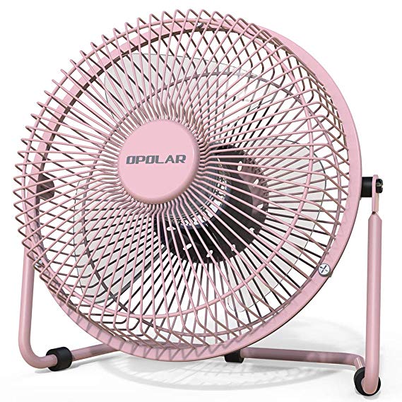 OPOLAR Desktop USB Fan, Low Noise Personal Table Mini Fan with 6 Inch Upgraded Blades Brings Enhanced Airflow, Small Metal Design USB Powered Cooling Fan, Pink