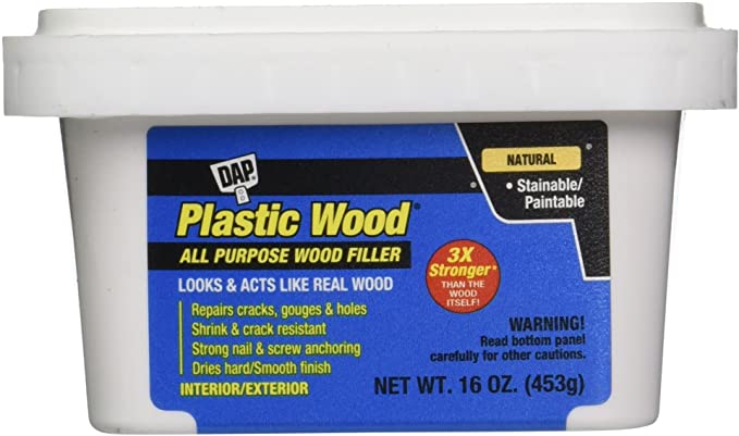 DAP 211442 Plastic Latex Based Wood Filler, 16 Oz, Natural, 2-6 Hr