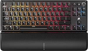 Corsair K70 CORE TKL Wireless RGB Tenkeyless Mechanical Gaming Keyboard – Pre-Lubricated MLX Red v2 Linear Switches – Dual-Layer Sound Dampening – ABS Double-Shot Keycaps – QWERTY NA – Black