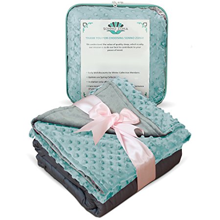 Weighted Blanket Child Size - For Heavy Stress Relief, Autism, Restless Leg Syndrome & natural calm for anxiety - Tide 36 x 48 " 5 Pound - Blankets made from our best Relaxation Sleep Fabric