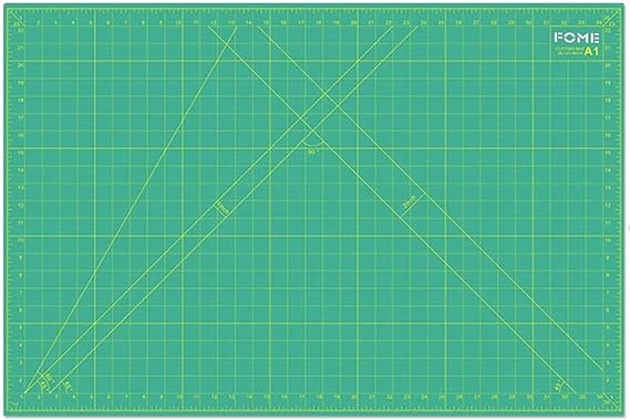 Self-Healing Cutting Mat A1, FOME 5 Layer PVC Construction A1 Size Cutting Mat 24x36in Double Sided Non-Slip 3mm Thick Professional Gridded Rotary Cutting Board for Crafts Green