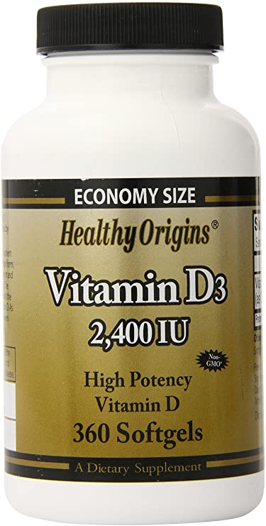 Healthy Origins Vitamin D3 2, 400 Lulanolin Gels, 360 Count