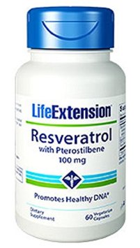 Life Extension Resveratrol w/ Pterostilbene 100 Mg, 60 veggie capsules