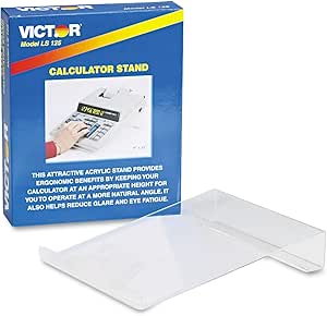 VICTOR LS125 Large Angled Acrylic Calculator Stand, 9 x 11 x 2, Clear