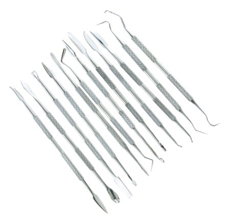 SE DD312 12-Piece Stainless Steel Double-Sided Wax Carvers Set