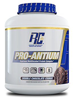 Ronnie Coleman Signature Series Pro-Antium, Great Tasting Supreme Multifaceted Protein Powder, Double Chocolate Cookie, 5.6 Pound