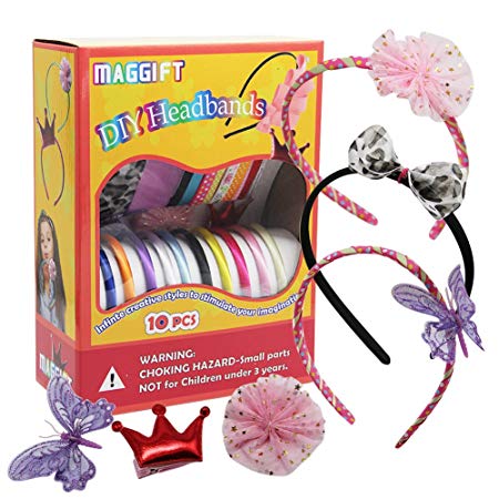 Maggift Fashion Headbands Craft Kit, Makes 10 Unique Hair Accessories (Headbands)
