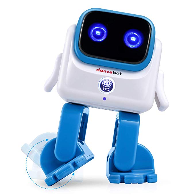 ECHEERS Novelty Bluetooth Portable Dancing Robot Speaker, Robot Speaker, Dancing Robot for Kids/Adults (Blue)