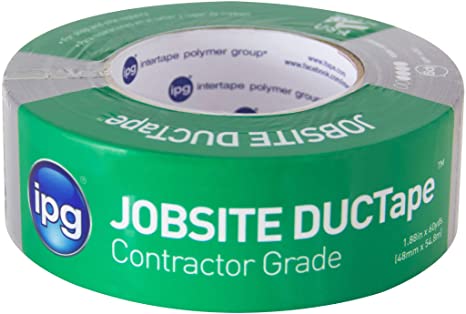 IPG JobSite DUCTape, Contractor Grade Duct Tape, 1.88" x 45 yd, Silver (Single Roll)