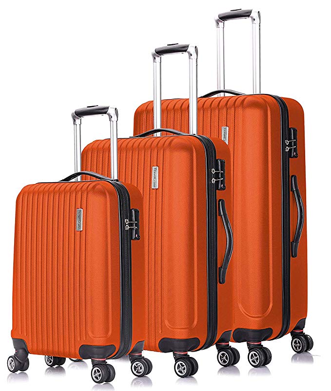 TravelCross Berkeley Classic Luggage Lightweight Spinner Set - Orange, 3 piece (20''/ 24''/ 28'')