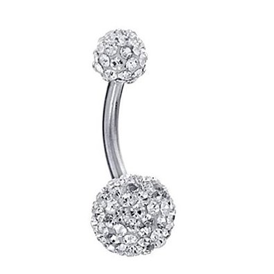 BodyJ4You® 14G Crystal Belly Button Ring Bling