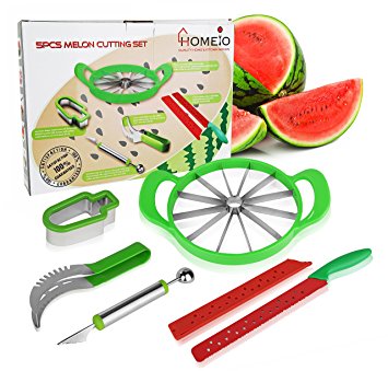 5 in 1 Melon cutting set- Watermelon Slicer, Melon Baller, Apple Corer, Speciality Fruit Knife, Ice Cream Shaped Cutter-Kitchen Utensils and Accessories