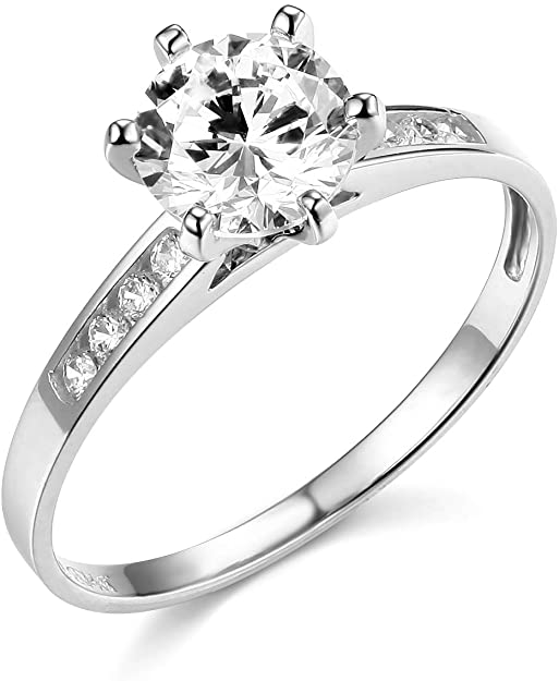 14k REAL Yellow OR White Gold SOLID Wedding Engagement Ring