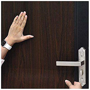 Wood Grain Contact Paper, H2MTOOL Faux Removable Peel and Stick Wallpaper Self Adhesive (17.7” x 78.7”, Dark Brown)