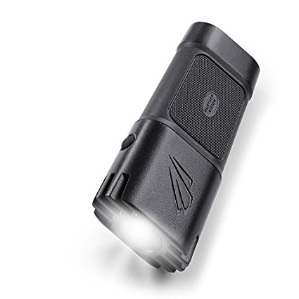 Panther Vision PV-1000 Flashlight 1000 lm Flat Design Waterproof Shockproof CREE XM-L LED with 4 CR123A Lithium Batteries, Black