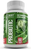 Just Potent Probiotic Supplement  10 Billion CFUs  8 Strains  Shelf Stable  Survives Stomach Acid  60 Vegetarian Capsules for 2 Months Supply