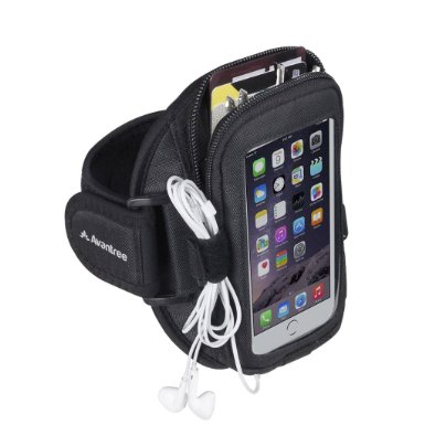 Avantree iPhone 6 6S PLUS Samsung Galaxy Note 5 4 S5 Nexus 6P Armband Fits Otterbox Case for Running Gym Jogging Exercise Sports - Trackpouch