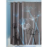 InterDesign Thistle Shower Curtain 72 x 72-Inch GrayBlue