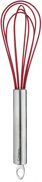 Cuisipro 10-Inch Silicone Egg Whisk, Red