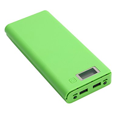 Mimgo Store 30000mAh USB 2 Port Power Bank Case 8x18650 Battery Charger Box DIY For Phone (Green)