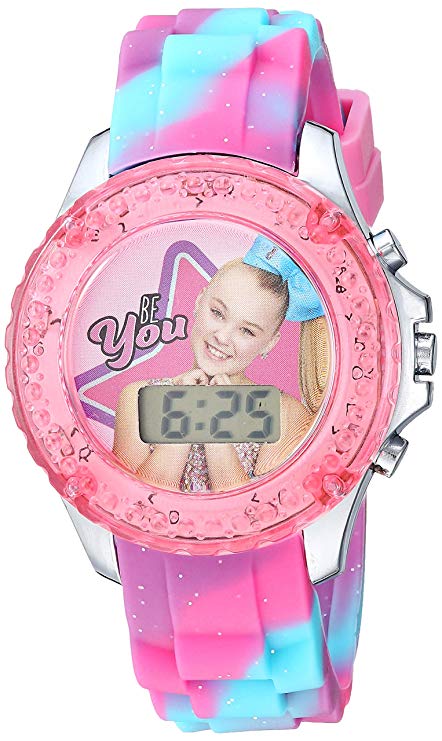 Nickelodeon Girls' Quartz Watch with Plastic Strap, Pink, 16.3 (Model: JOJ4006)