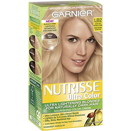 Garnier Nutrisse Ultra Color Permanent Haircolor, Light Natural Blonde LB2 (Pack of 3)