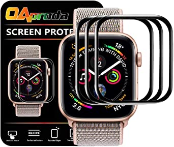 [3 Pack] OAproda Screen Protector for Apple Watch Series 5/4 40mm [Full Coverage, Bubble Free ] Anti-Scratch HD Clear Film for iWatch 5 with Easy Installation Frame