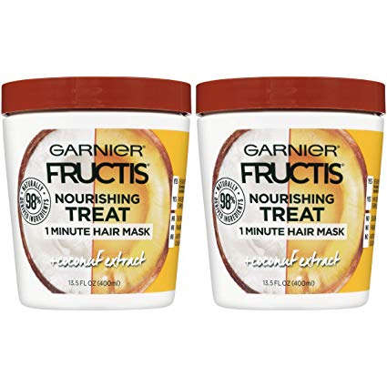 Garnier  Fructis Coconut Hair Treat Mask 13.5 Fluid Ounce (Packaging May Vary) Pack of 2