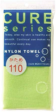 Cure Series Japanese Exfoliating Bath Towel from OHE - Hard Weave - Green, 110cm