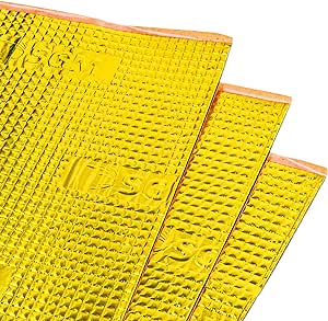 SGM Gold 80mil 18 sqft Car Sound Deadening Mat, Automotive Sound Deadener, Self Adhesive Butyl Car Sound Deadening Material, Audio Noise Insulation and Dampening Sheets