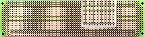BR1 Solderable PC BreadBoard, 1 Sided PCB, matches 830 tie-point breadboard with Power Rails, 1.85 x 7.05 in (47.0 x 179.1 mm)