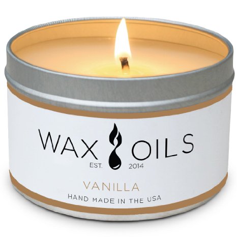 Wax and Oils Soy Wax Aromatherapy Scented Candles Vanilla 8 oz