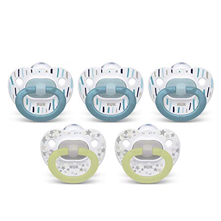 NUK Orthodontic Pacifiers, 0-6 Months, 5-Pack