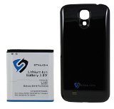 Galaxy S4 Extended Battery  Stalion Strength Extended Battery and Back Door Cover for Samsung Galaxy S4 24-Month WarrantyJet Black Double Lifetime 5200mAh Battery with NFC Chip  Google Wallet Capable