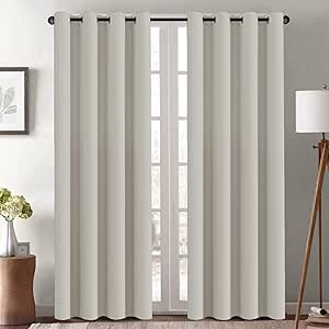 H.VERSAILTEX Blackout Curtain for Living Room Thermal Insulated Window Treatment Curtain Extra Long 96 inch Length Energy Saving Solid Grommet Top Blackout Drape, One Panel, Pale Oak, 52" W x 96" L