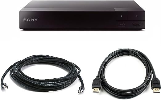 Sony BDP-S1700 Blu-Ray Disc Player w/Web Streaming with 6 Feet HDMI Cable & 14ft Ethernet Network Patch Cable