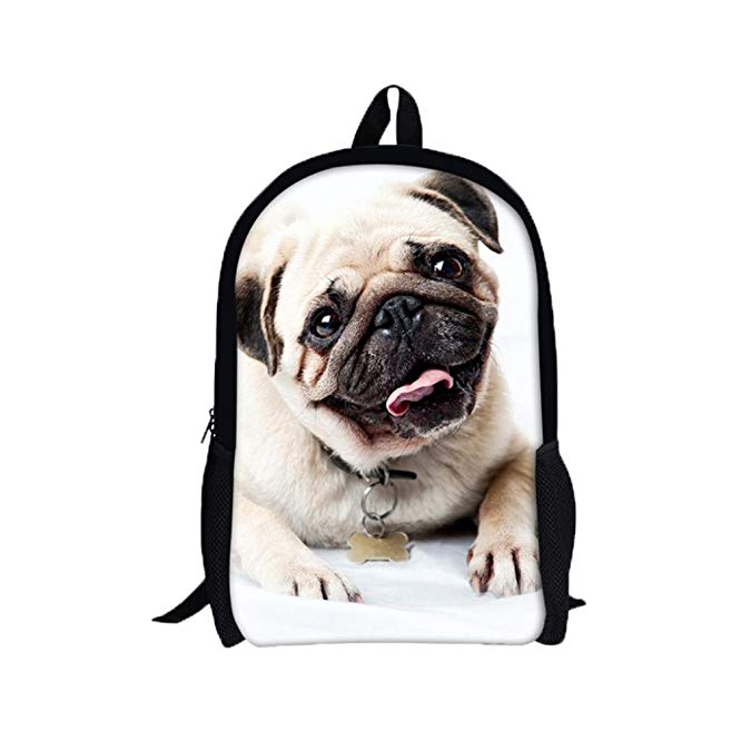Allywit 3D Animal Print Shar Pei Dog Backpack Rucksack School College Shoulder Bags