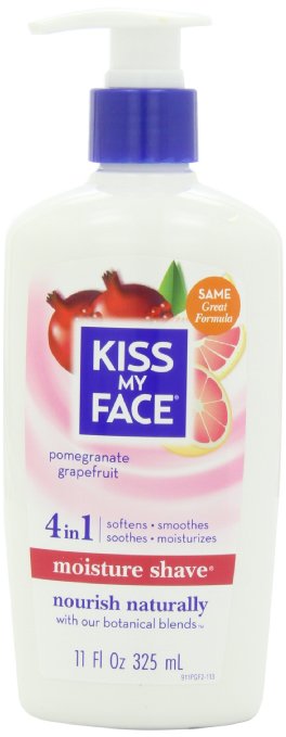 Kiss My Face Moisture Shave Natural Shaving Cream, Pomegranate Grapefruit Shaving Soap, 11 Ounce