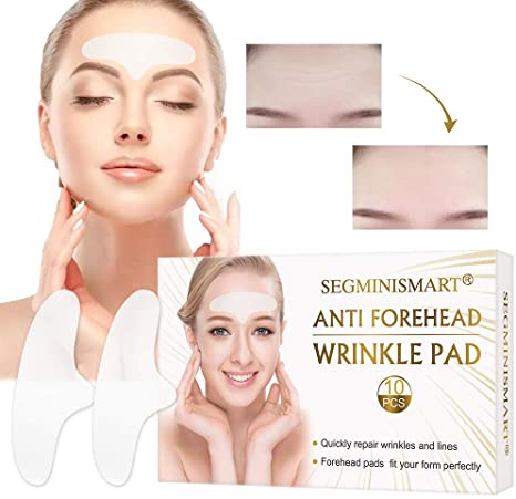 Forehead Wrinkle Patches, Anti-Wrinkle Pads, Facial Wrinkle Patches, Anti Face Wrinkle Pads, Overnight Smoothing Forehead Wrinkle Resistant Masks Pads for Men and Women, Removes Brow Wrinkles, 10 PCS