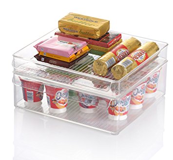 Kuuk Fridge Freezer Stackable Storage Boxes (Large 12 x 6 x 12)